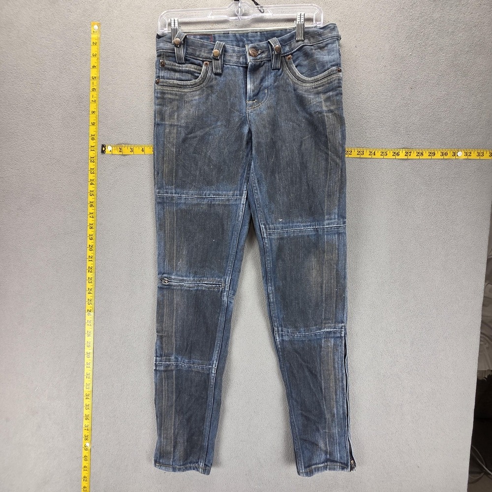 Vintage Levis Red Jeans Womens 28x32 Blue Engineered Dirty Wash Zip Leg